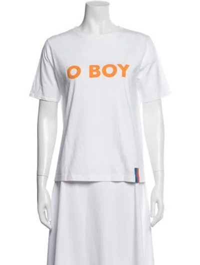Pre-owned Kule Graphic Print Crew Neck T-shirt In White