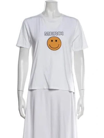 Pre-owned Kule Graphic Print Crew Neck T-shirt In White