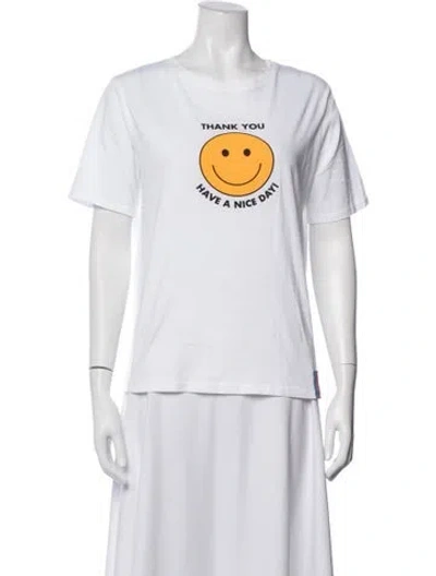 Pre-owned Kule Graphic Print Crew Neck T-shirt In White