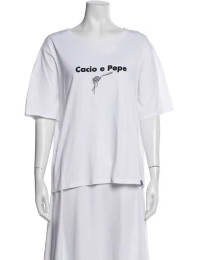 Pre-owned Kule Graphic Print Crew Neck T-shirt In White