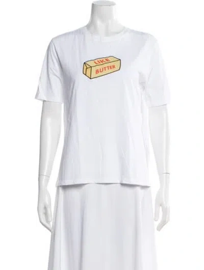 Pre-owned Kule Graphic Print Crew Neck T-shirt In White