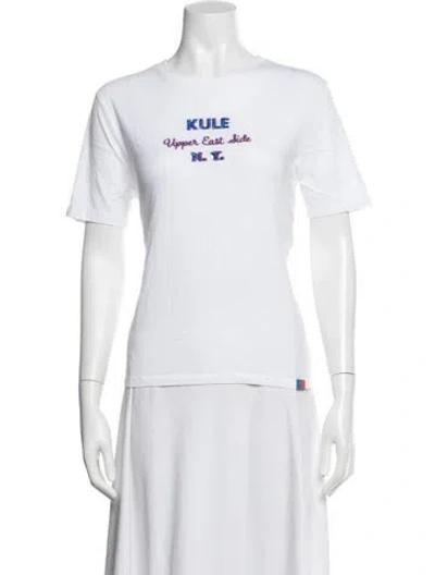 Pre-owned Kule Graphic Print Crew Neck T-shirt In White