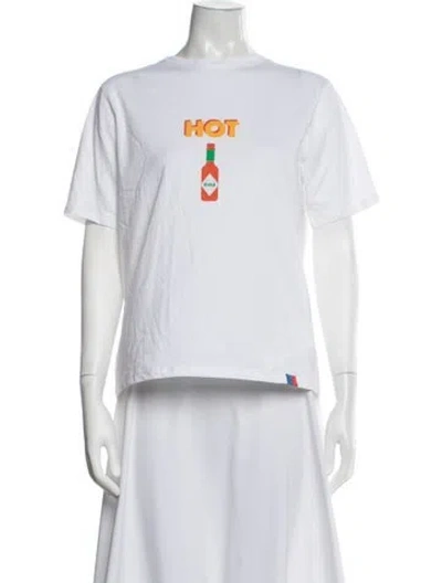 Pre-owned Kule Graphic Print Crew Neck T-shirt In White