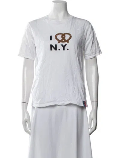 Pre-owned Kule Graphic Print Crew Neck T-shirt In White
