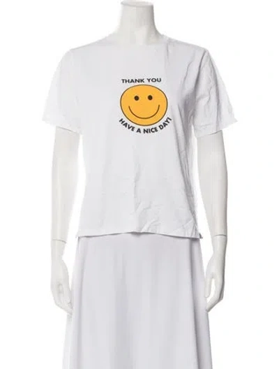 Pre-owned Kule Graphic Print Crew Neck T-shirt In White