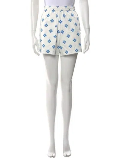Pre-owned Kule Graphic Print Mini Shorts In White