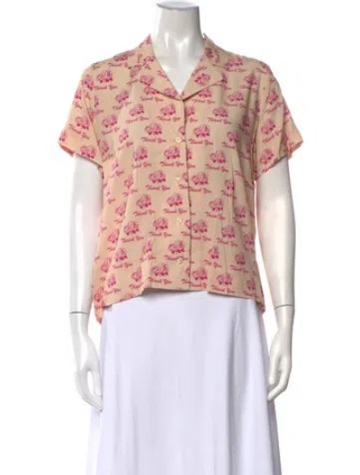 Pre-owned Kule Graphic Print Short Sleeve Top In Pink