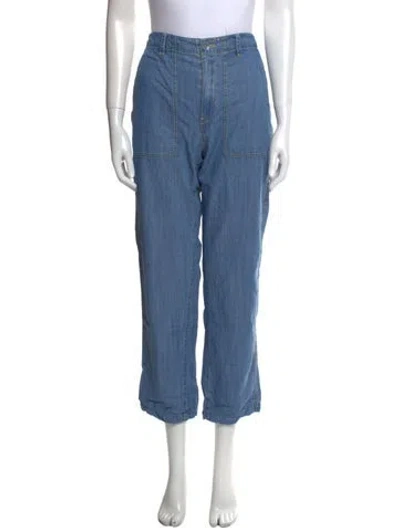 Pre-owned Kule High-rise Straight Leg Jeans In Blue