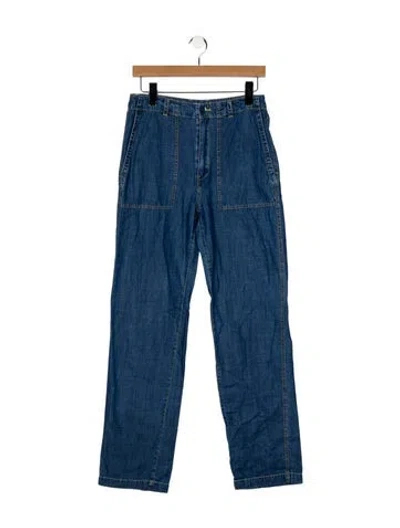 Pre-owned Kule High-rise Straight Leg Jeans In Blue