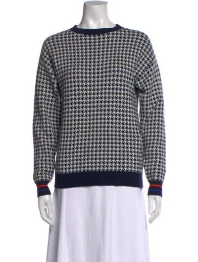 Pre-owned Kule Houndstooth Print Crew Neck Sweater In Neutrals