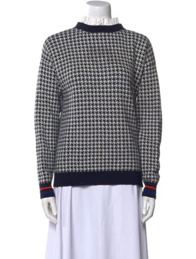 Pre-owned Kule Houndstooth Print Mock Neck Sweater In Multi
