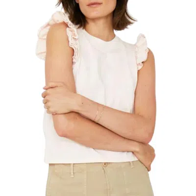 Kule Kik Sleeveless Crew Neck Top In Shell In White