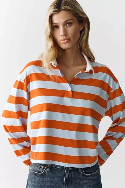 Kule Lexie Long-sleeve Polo Top In Multi
