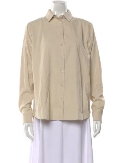 Pre-owned Kule Long Sleeve Button-up Top In Neutral