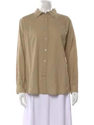 Pre-owned Kule Long Sleeve Button-up Top W/ Tags In Neutral