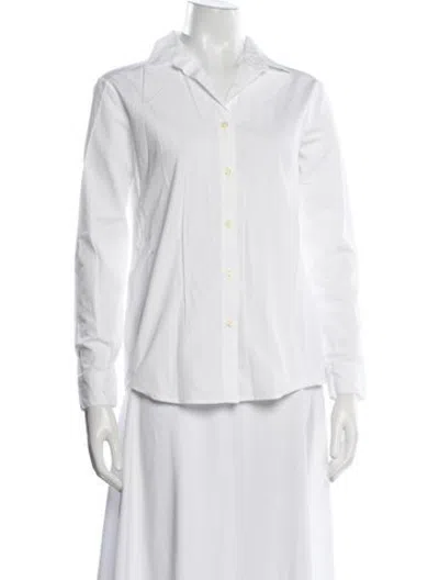Pre-owned Kule Long Sleeve Button-up Top In White