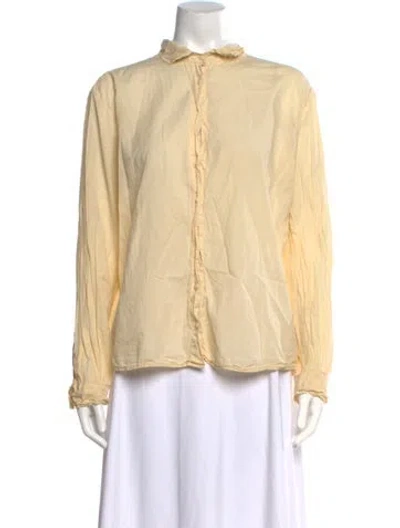 Pre-owned Kule Long Sleeve Button-up Top In Yellow