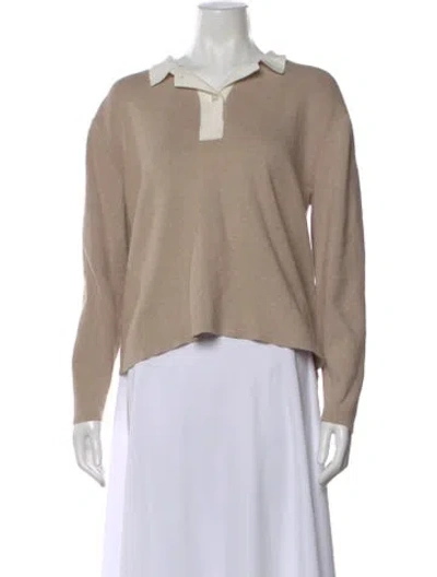 Pre-owned Kule Long Sleeve Polo In Neutral