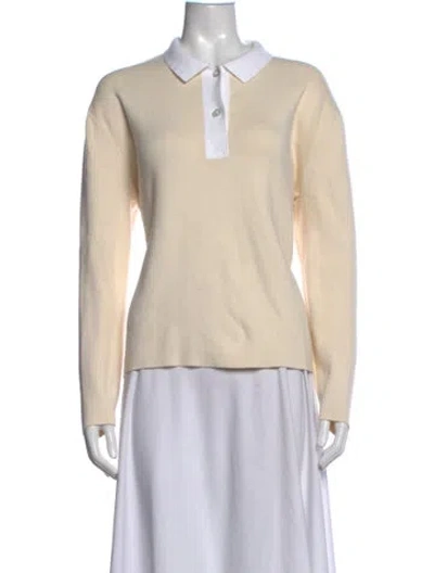 Pre-owned Kule Long Sleeve Polo In Neutrals