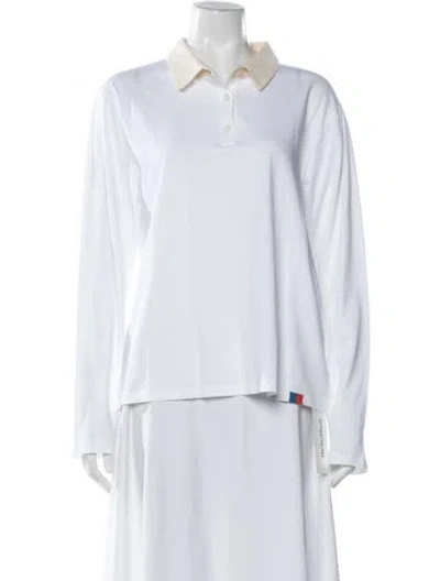 Pre-owned Kule Long Sleeve Polo In White