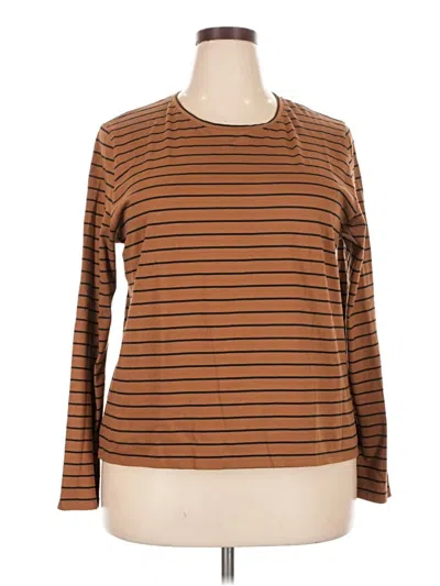 Pre-owned Kule Long Sleeve T-shirt In Brown