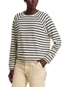 Kule Loopback Franny Stripe Sweatshirt In Navy/cream