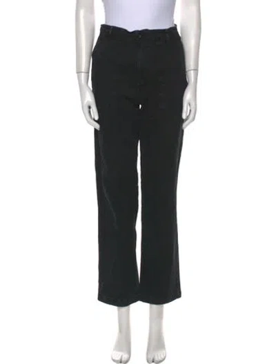 Pre-owned Kule Mid-rise Straight Leg Jeans In Black