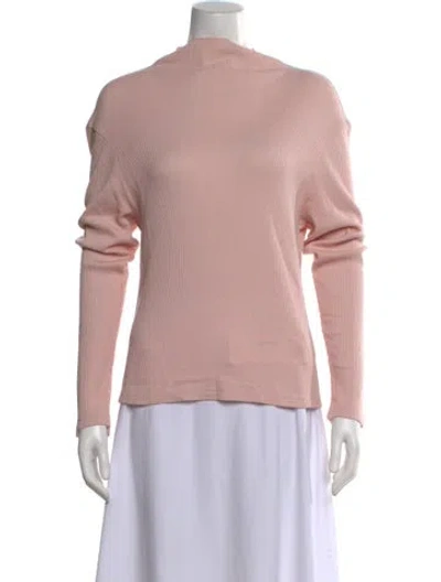 Pre-owned Kule Mock Neck Long Sleeve Top In Pink