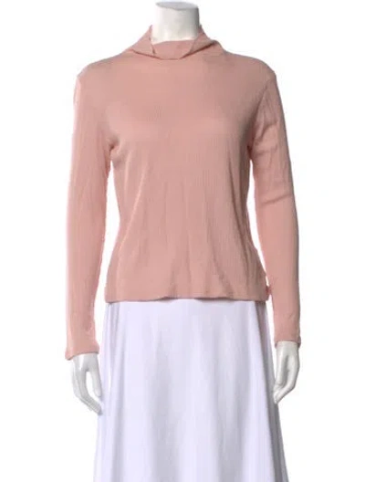 Pre-owned Kule Mock Neck Long Sleeve Top In Pink