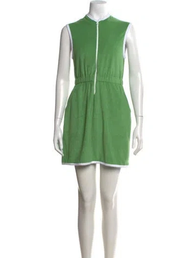 Pre-owned Kule Mock Neck Mini Dress In Green