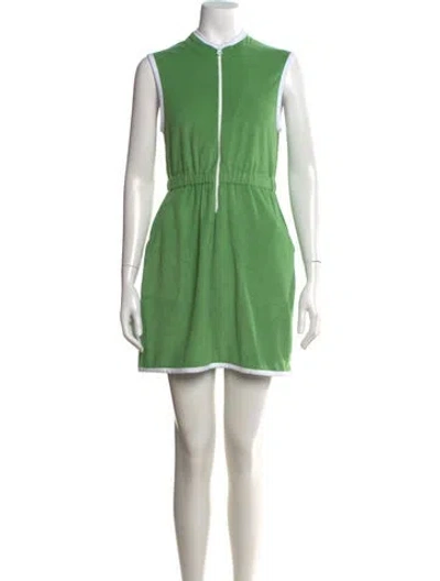 Pre-owned Kule Mock Neck Mini Dress In Green