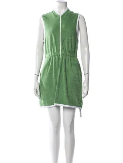 Pre-owned Kule Mock Neck Mini Dress In Green