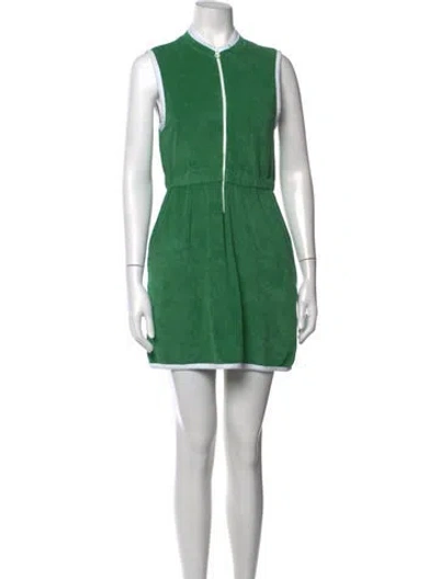 Pre-owned Kule Mock Neck Mini Dress In Green