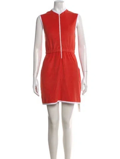 Pre-owned Kule Mock Neck Mini Dress In Orange