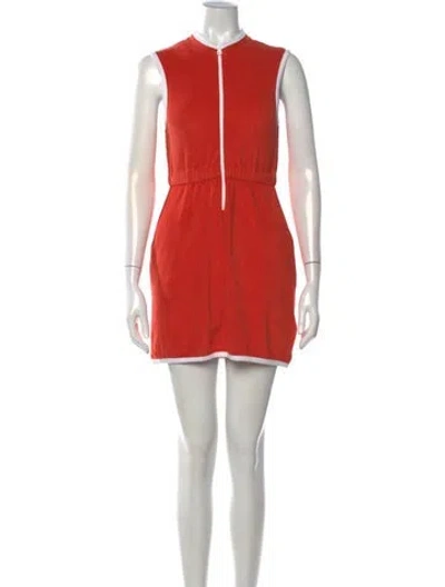 Pre-owned Kule Mock Neck Mini Dress In Orange
