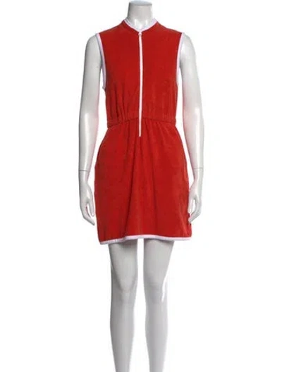 Pre-owned Kule Mock Neck Mini Dress In Orange