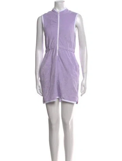 Pre-owned Kule Mock Neck Mini Dress In Purple
