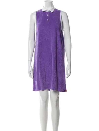 Pre-owned Kule Mock Neck Mini Dress In Purple