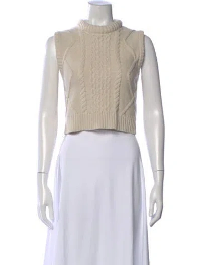 Pre-owned Kule Mock Neck Sweater In White