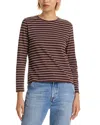 Kule Modern Long Sleeve Crewneck Tee In Burgundy