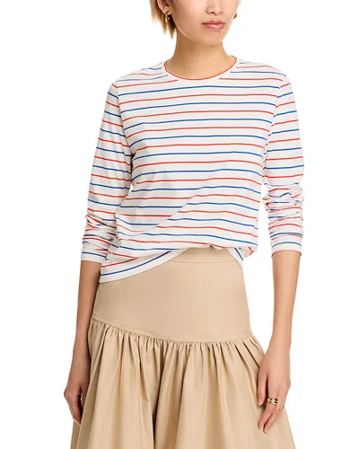 Kule Modern Long Sleeve Crewneck Tee In Poppy/blue/pinstripes