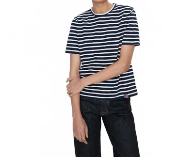 Kule Modern Short Sleeve Tee In Navy/cream In Black