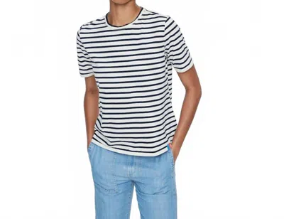 Kule Modern Striped Tee In Cream/navy In Multi