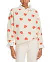 Kule Multi Heart Oversized Sweatshirt In Ivory In Cream/red