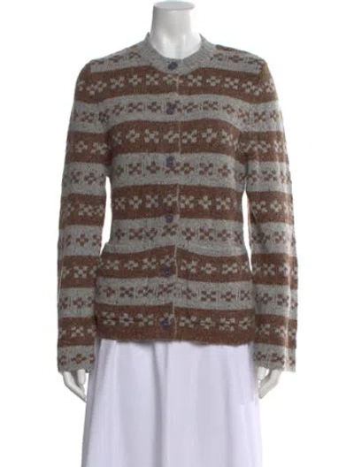 Pre-owned Kule Patterned Crew Neck Sweater In Brown