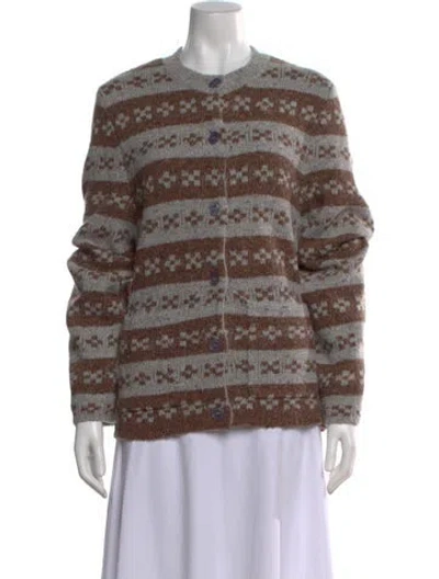 Pre-owned Kule Patterned Crew Neck Sweater In Brown