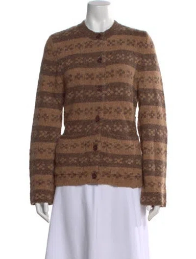 Pre-owned Kule Patterned Crew Neck Sweater In Brown
