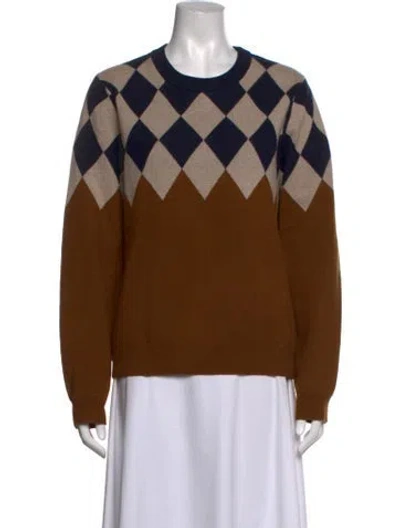 Pre-owned Kule Patterned Crew Neck Sweater In Brown