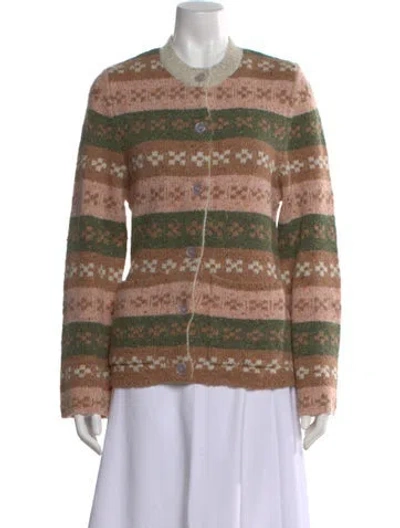 Pre-owned Kule Patterned Crew Neck Sweater In Pink