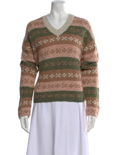 Pre-owned Kule Patterned Crew Neck Sweater In Pink